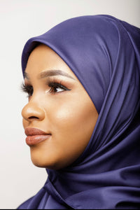Navy blue Satin Hijab