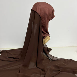 Brown instant Hijab