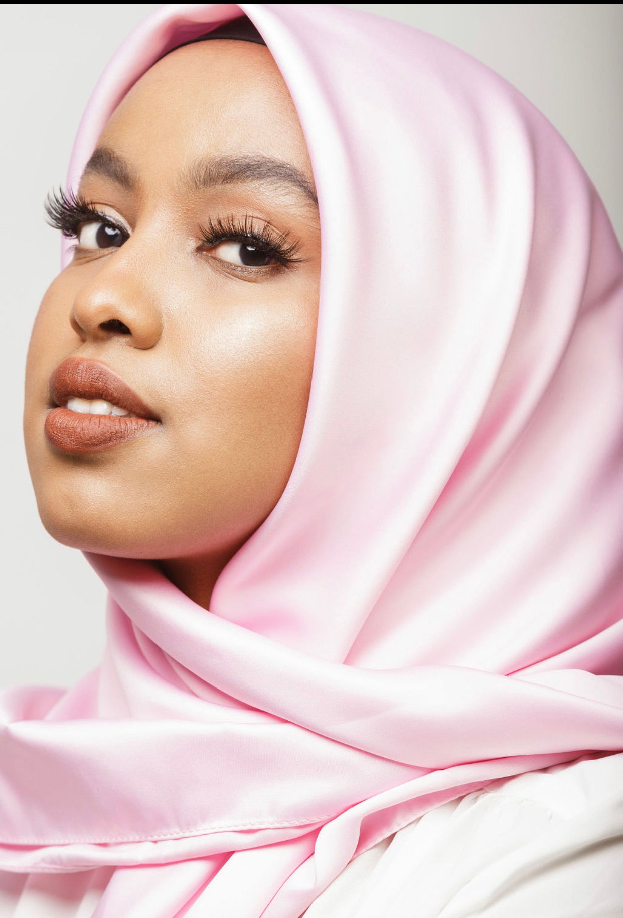 Light Pink Satin Hijabs